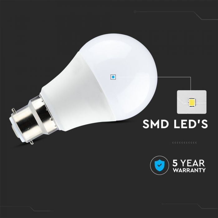 LED B22 LAMP 9W WW 806lm 200° 58X106 SAMSUNG CHIP