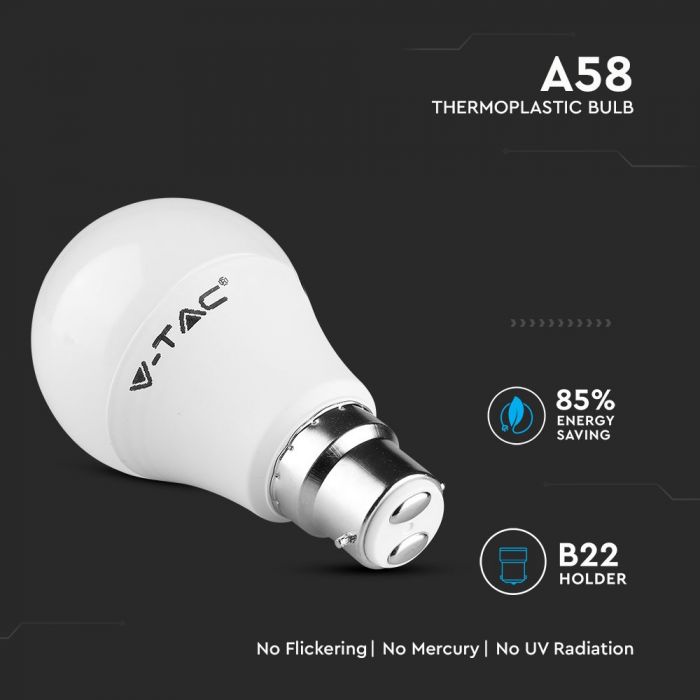 LED B22 LAMP 9W WW 806lm 200° 58X106 SAMSUNG CHIP