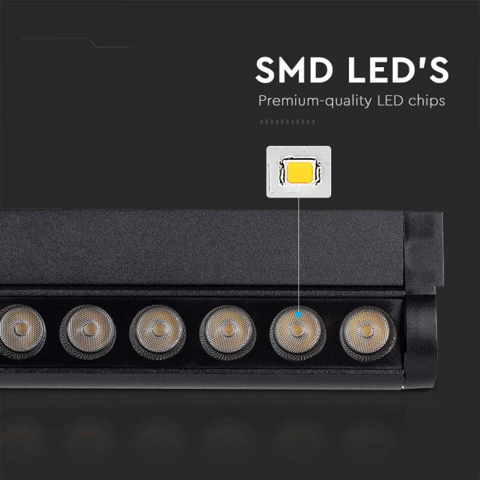 LED MAGNETIC TRACK LIGHT ADJUSTABLE 12W DL 1300lm 34° 52x33x260mm BLACK