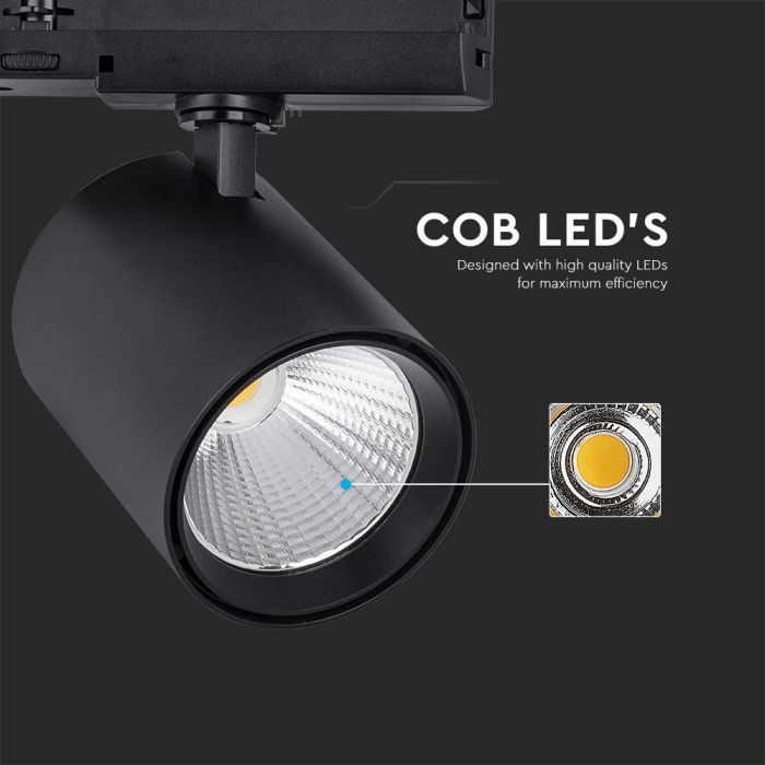 LED TRACK LIGHT ALUMINUM 35W DL 3000lm 30° 159x151x91mm BLACK