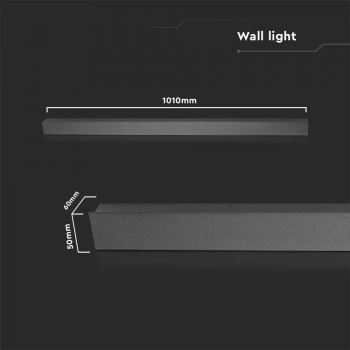 LED LINEAR WALL LIGHT 16W WW 2035lm 150° 1010x60x50mm ANTHRACITE IP65