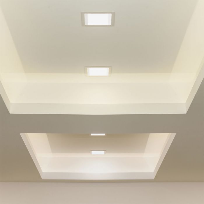 LED BACKLIT RECESSED PANEL 18W WW 1850lm 220.4x220.4x28.8mm SQUARE