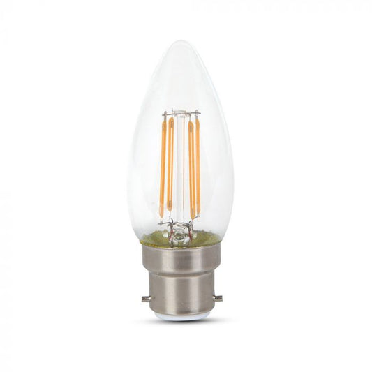 LED B22 FILAMENT LAMP 4W WW 400lm 300° 35X100 CANDLE SAMSUNG CHIP