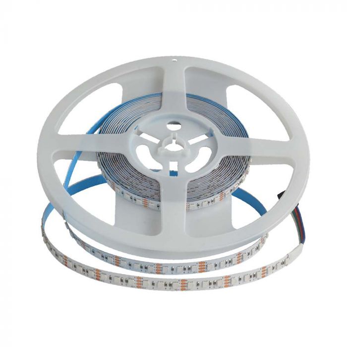 LED STRIP LIGHT 12W/m RGB 8MM WHITE DOUBLE PCB 5M 24V