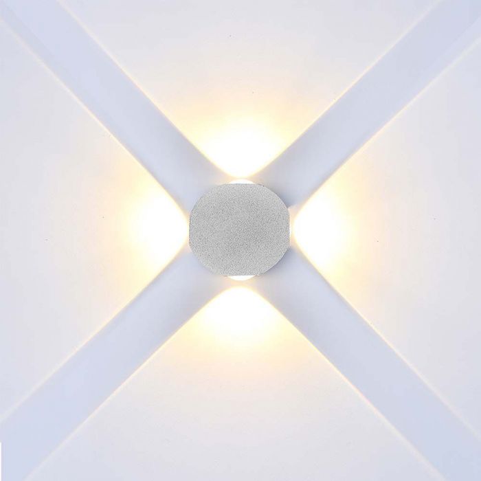 LED WALL LIGHT 4 SIDES 4W WW 390lm 60° 50x50x30mm WHITE IP54