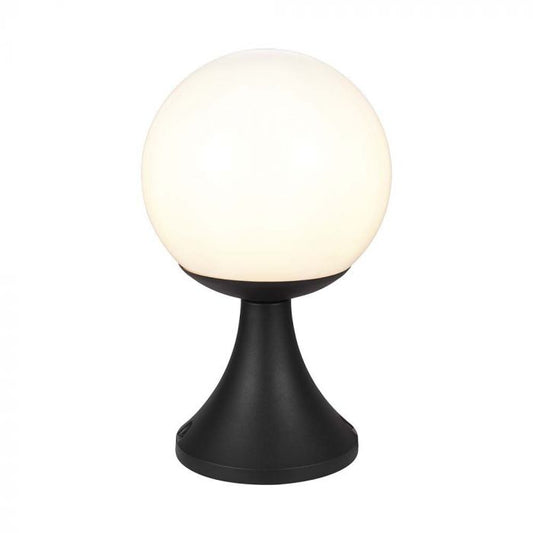 LED GARGEN  LIGHT E27 MAT BLACK OPAL PLASTIC C BALL 200x200x350mm