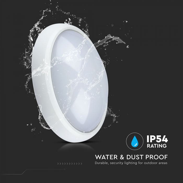 LED DOME LIGHT OVAL 8W 110° 560lm WW 126X187X76 WHITE IP54