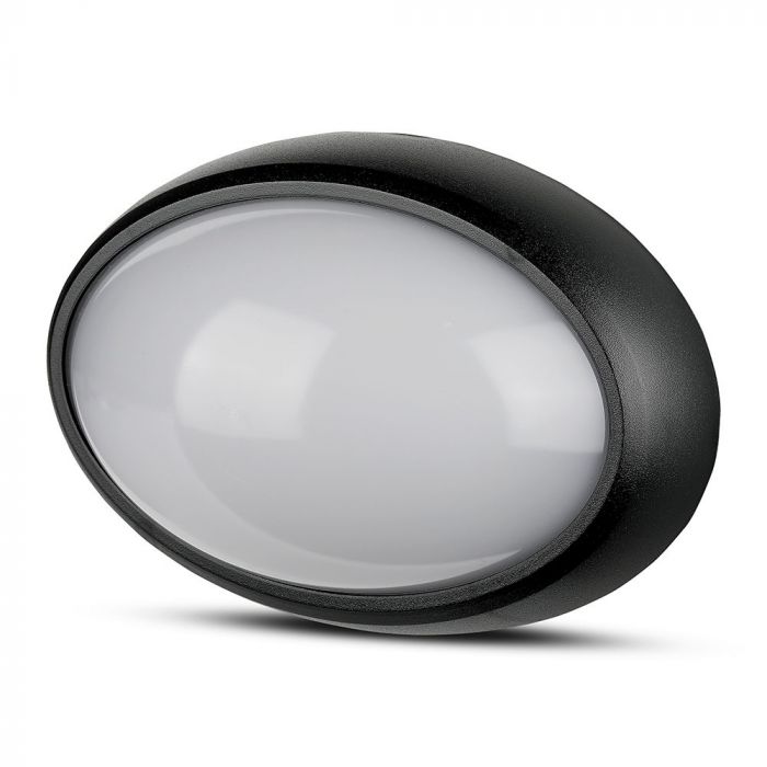 LED DOME LIGHT OVAL 8W 110° 560lm CW 126X187X76 BLACK IP65