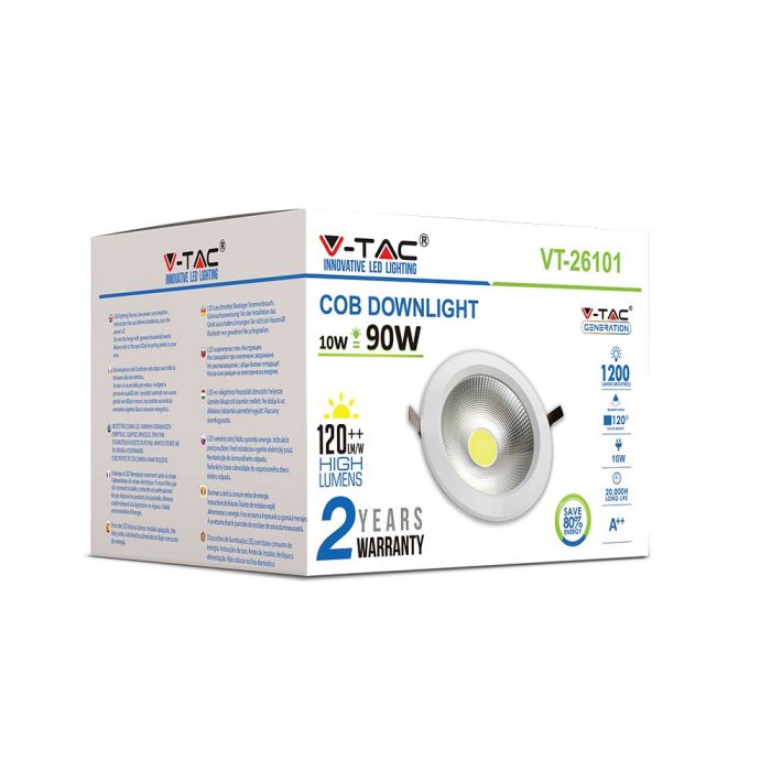 LED COB DOWNLIGHT HIGH LUMENS 10W CW 1200lm 120° 135X71 (120) A++