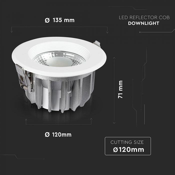 LED COB DOWNLIGHT HIGH LUMENS 10W DL 1200lm 120° 135X71 (120) A++