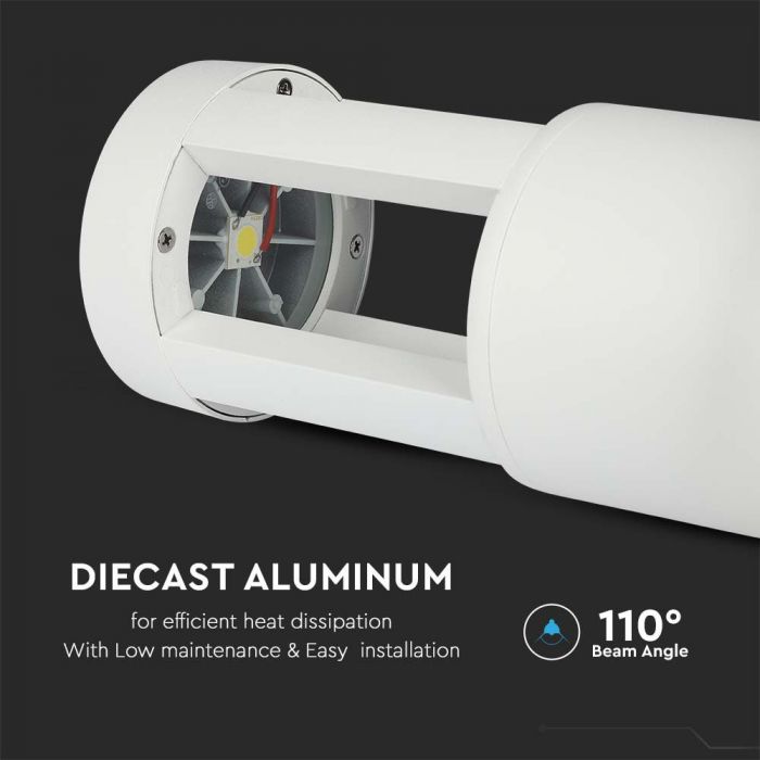 LED GARDEN LIGHT ALUMINIUM 10W 1000lm CW 110° 108X250 IP65 WHITE