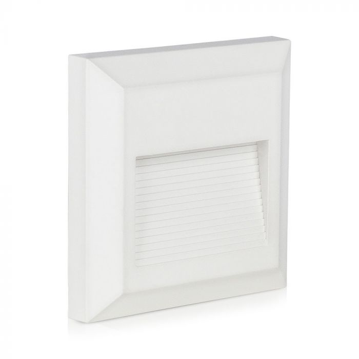 LED STEP LIGHT SQUARE 2W 55° 60lm WW 124X124X27 WHITE IP65