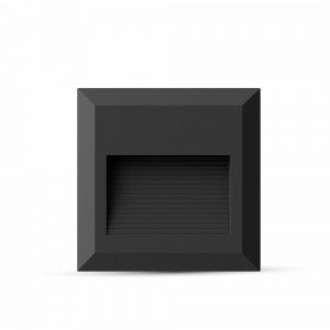 LED STEP LIGHT SQUARE 2W 60° 70lm DL 124x124x27 BLACK IP65