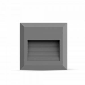 LED STEP LIGHT SQUARE 2W 55° 60lm DL 124X124X27 GREY IP65