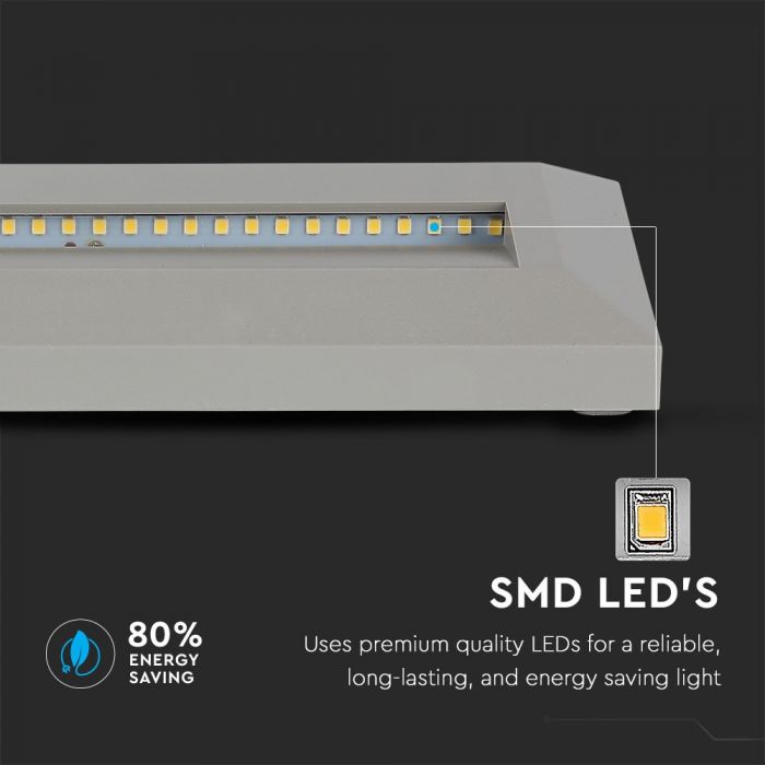 LED STEP LIGHT RECTANGLE 3W 70° 110lm DL 230X80X28 GREY IP65