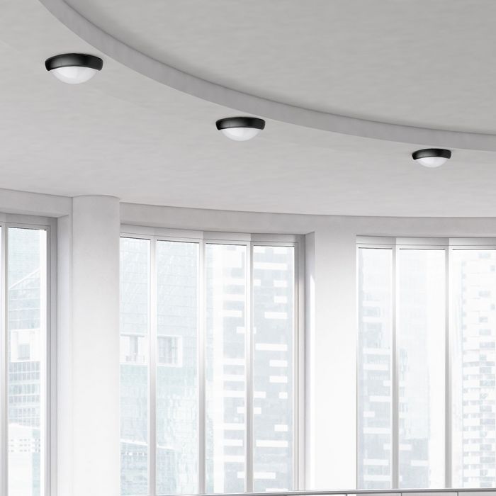 LED DOME LIGHT OVAL 12W 110° 840lm CW 290X200X100 BLACK IP65