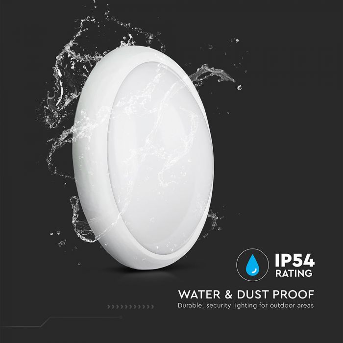 LED DOME LIGHT FULL OVAL 12W 120° 840lm DL 242X165X96 WHITE IP54