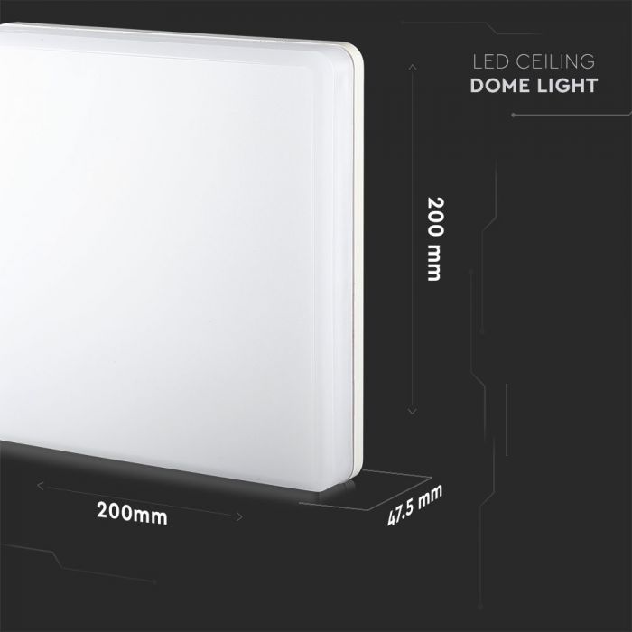 LED DOME LIGHT FRAMELESS SQUARE 15W 110° 1500lm WW 220X48 IP44 SAMSUNG IK08