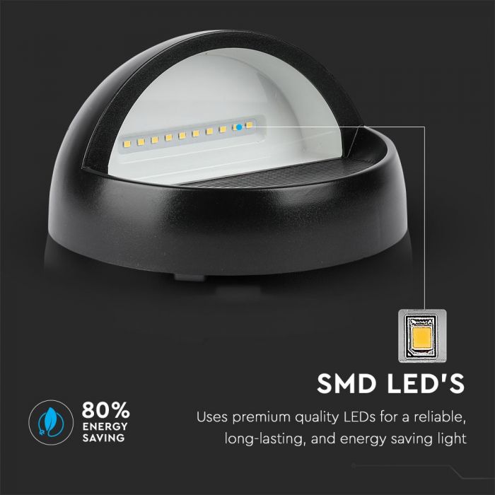 LED STEP LIGHT ROUND 3W 90° 210lm DL 166X94 BLACK IP65