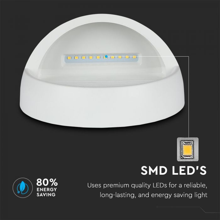 LED STEP LIGHT ROUND 3W 90° 210lm DL 166X94 WHITE IP65