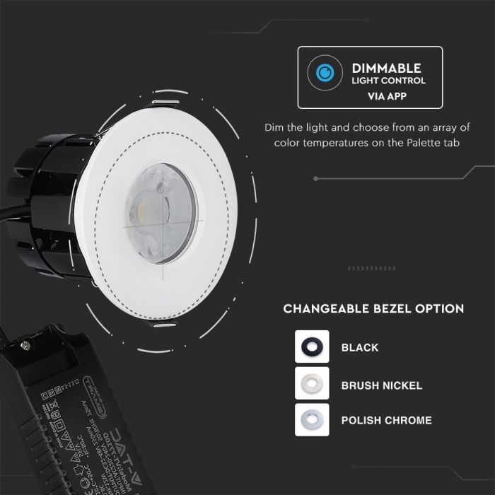 LED BLUETOOTH FIRE RATED DOWNLIGHT CCT CHANGEABLE 10W DIMMABLE IP65