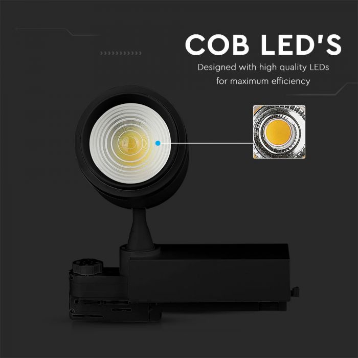 LED TRACK COB LIGHT 35W 2350lm 3 IN 1 16-53° 250X183X93 BLUETOOTH CONTROL BLACK