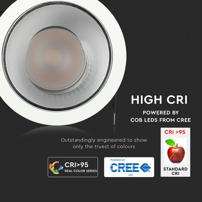 LED COB HOTEL DOWNLIGHT GREY 35W DL 2300lm 0-27° 160X176 (150) A++