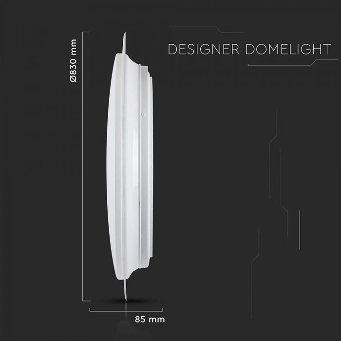 LED DESIGNER CEILING LIGHT WITH REMOTE CONTROL CCT CHANGING 80W 5600lm 120° D:830 DIMMABLE