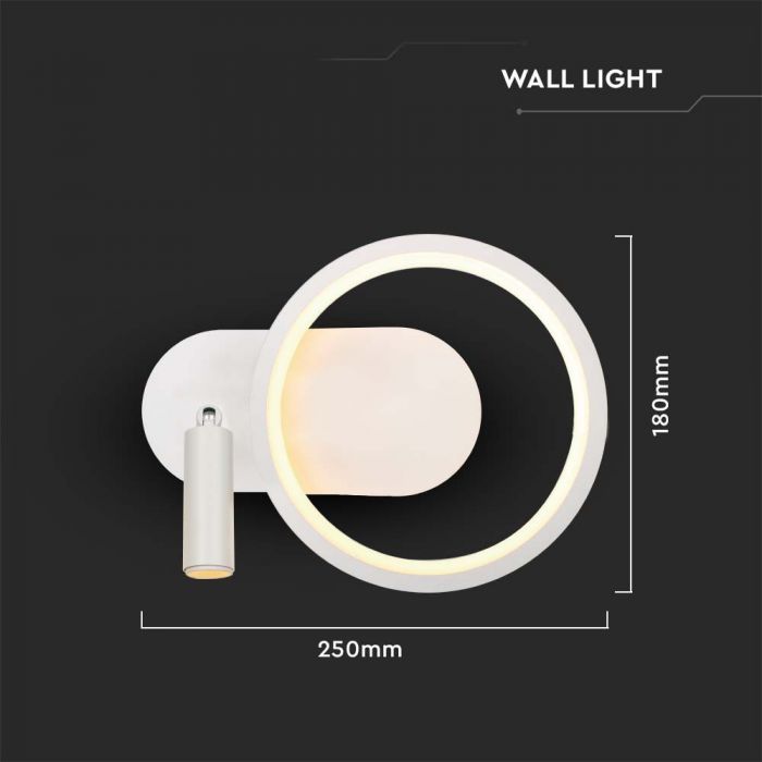 LED DESIGNER WALL LIGHT 14W DL 1500lm 250x180mm WHITE