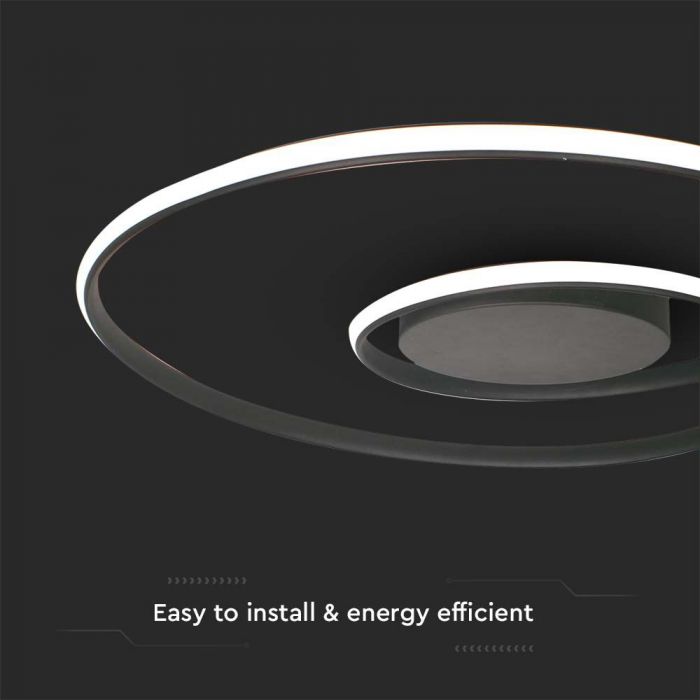 LED CEILING LIGHT 48W WW 5150lm 620mm TRIAC DIMMABLE BLACK