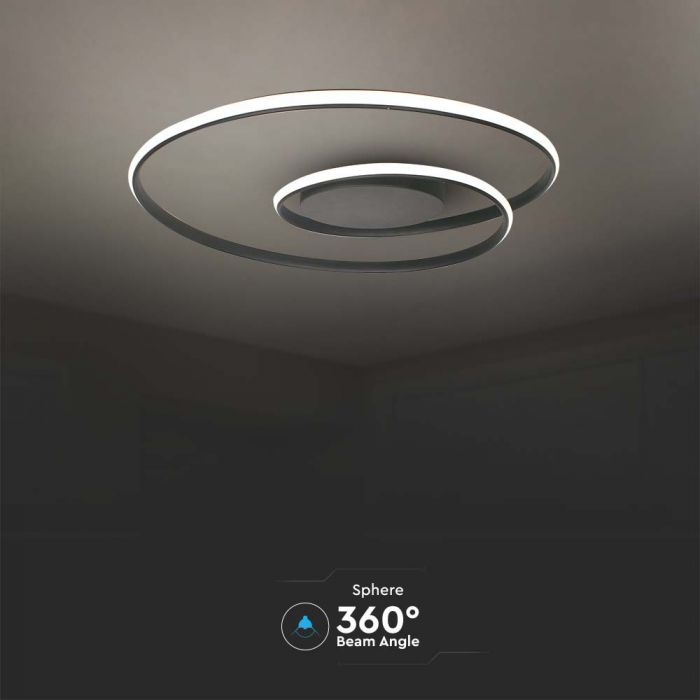 LED CEILING LIGHT 48W WW 5150lm 620mm TRIAC DIMMABLE BLACK