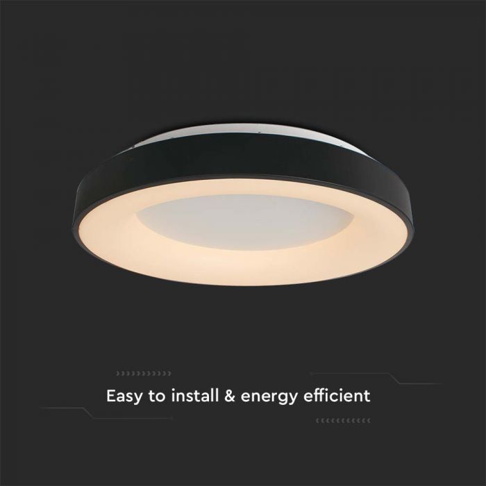 LED DECORATIVE CEILING LIGHT 50W WW 5220lm 600x105mm BLACK