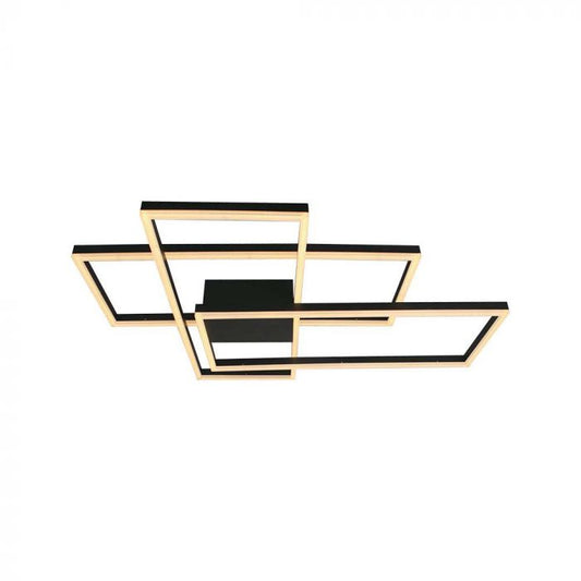 LED DECORATIVE CEILING LIGHT 50W WW 5010lm 905x670x100mm BLACK