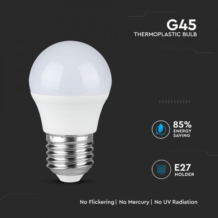 LED E27 LAMP 7W WW 600lm 180° 45X81 GLOBE SAMSUNG CHIP