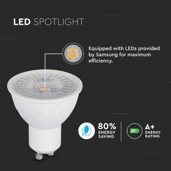 LED GU10 LAMP 6W WW 445lm 110° 50X55 WITH SAMSUNG CHIP