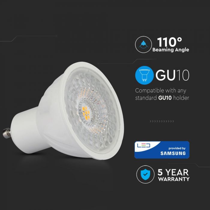 LED GU10 LAMP 6W WW 445lm 110° 50X55 WITH SAMSUNG CHIP