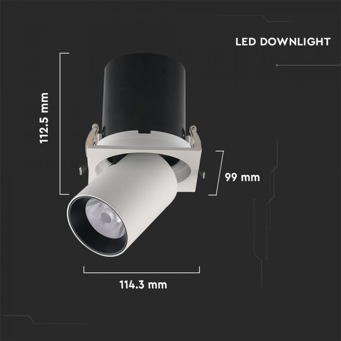 LED DOWNLIGHT WHITE&BLACK BODY 18W DL 1170lm 24° 100X100X112 (90) A++