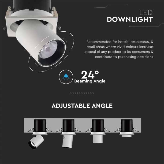 LED DOWNLIGHT WHITE&BLACK BODY 18W DL 1170lm 24° 100X100X112 (90) A++