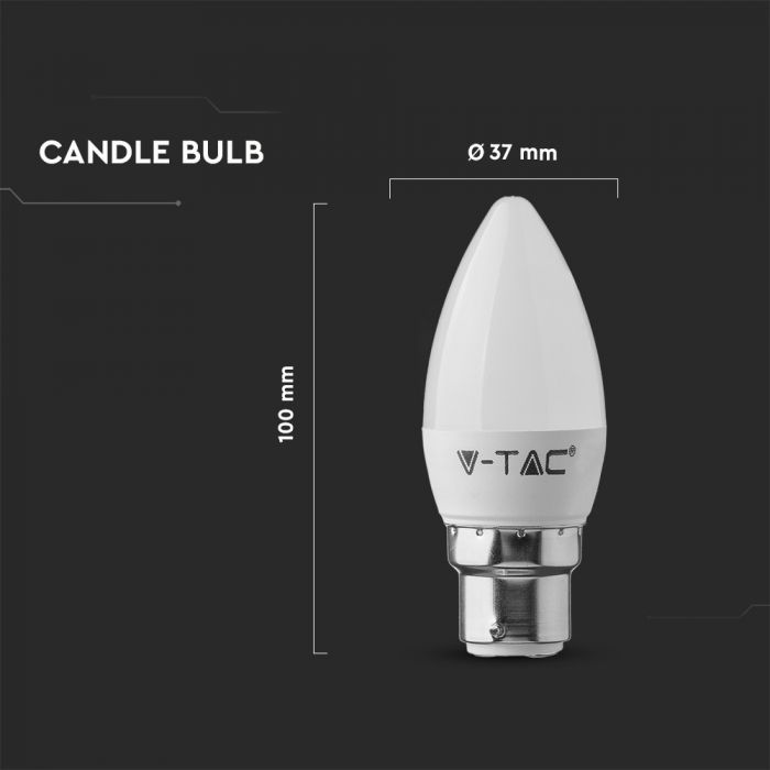 LED B22 LAMP 5.5W WW 470lm 200° CANDLE SAMSUNG CHIP