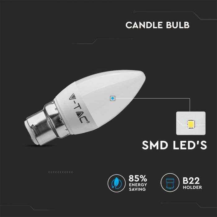 LED B22 LAMP 5.5W WW 470lm 200° CANDLE SAMSUNG CHIP