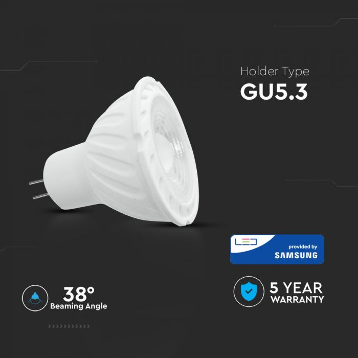 LED MR16 LAMP 6.5W CW 450lm 38° 50X55 SAMSUNG CHIP