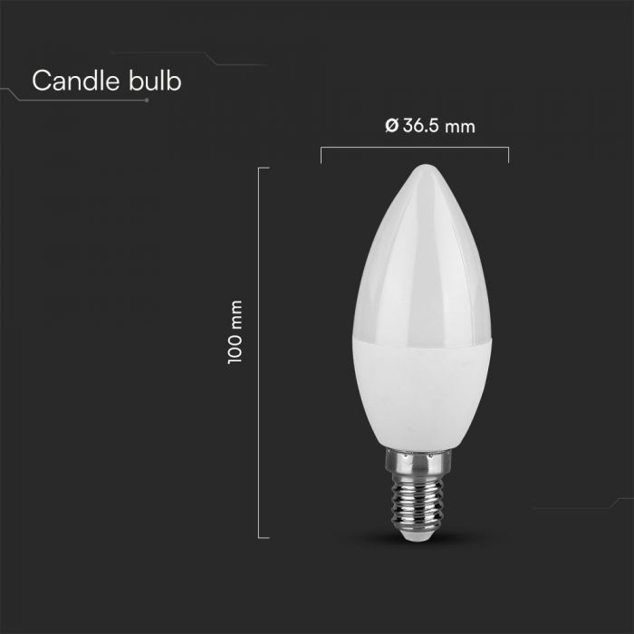 LED E14 LAMP 6.5W CW 600lm 180°  SAMSUNG CHIP