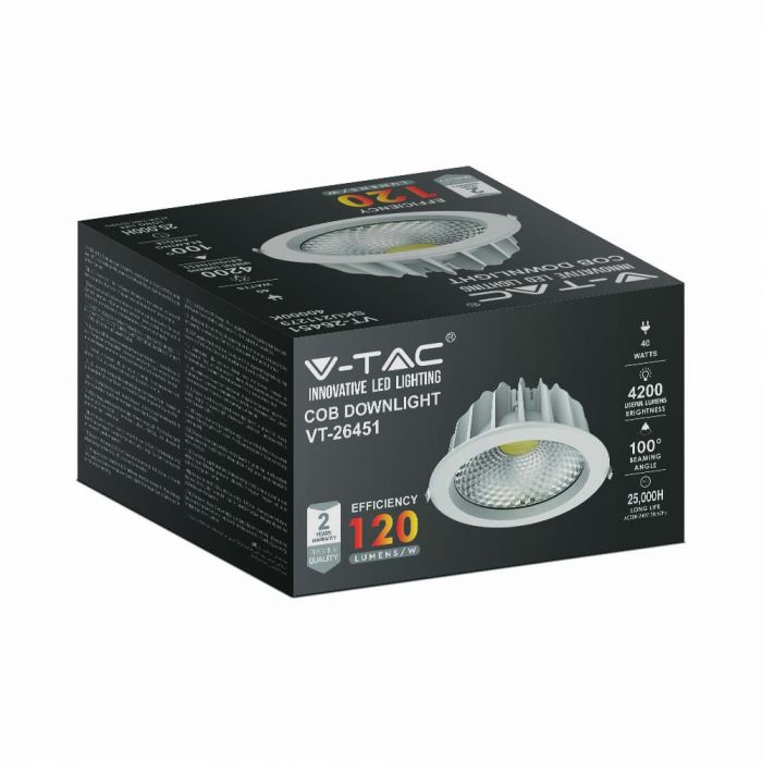 LED COB DOWNLIGHT HIGH LUMENNS 40W DL 4200lm 100° 221X107 (207)