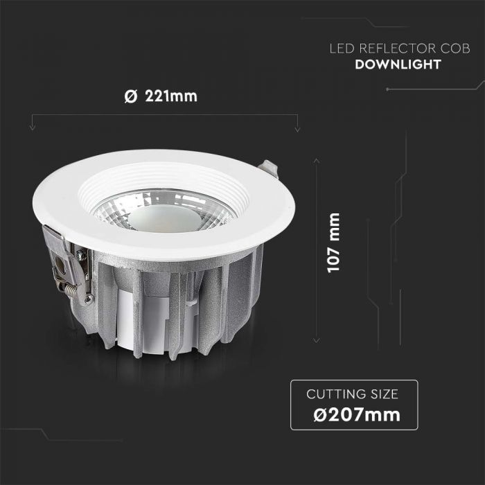 LED COB DOWNLIGHT HIGH LUMENNS 40W DL 4200lm 100° 221X107 (207)