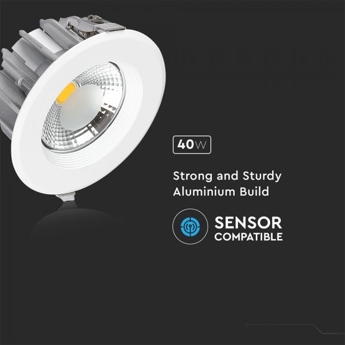 LED COB DOWNLIGHT HIGH LUMENNS 40W CW 4200lm 100° 221X107 (207)