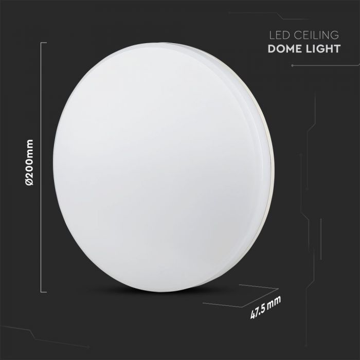 LED DOME LIGHT FRAMELESS ROUND 15W 110° 1850lm WW 20x47.5 IP44 SAMSUNG IK08