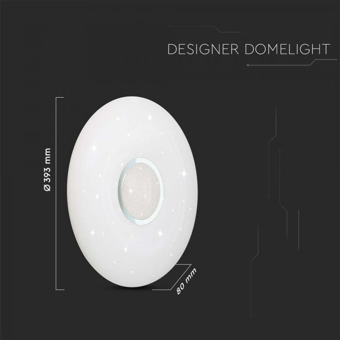 LED DESIGNER Ceiling Light with Remote Control CCT Changing 20/40/20W 40000lm 360° 393X80 DIMMABLE