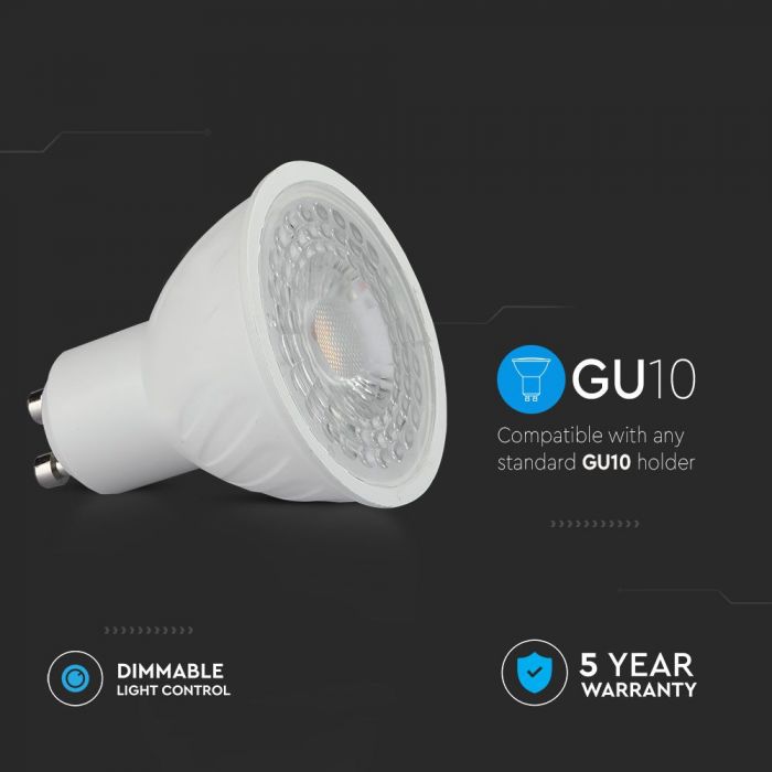 LED GU10 LAMP 6W DL 445lm 38° 50X55 SAMSUNG CHIP DIMMABLE