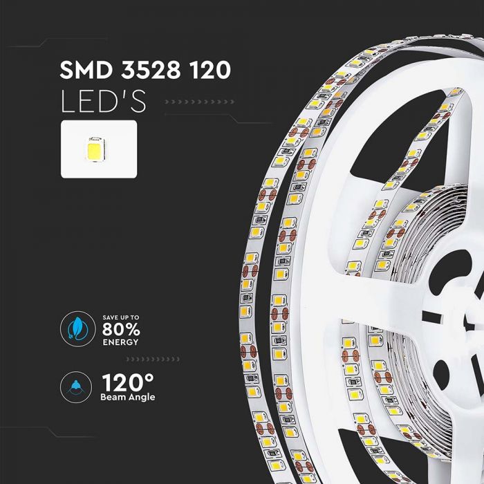 LED STRIP LIGHT 3528 SMD 120LEDs CW 12V 800lm/M 8W/M