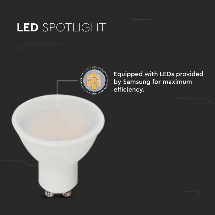 LED GU10 LAMP 4.5W WW 400lm 110° 50X56 PLASTIC SAMSUNG CHIP